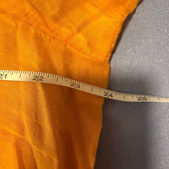 Vibrant Yellow/Orange Flutter Sleeve Plunge Neck Midi Kaftan - Picture 7 of 7